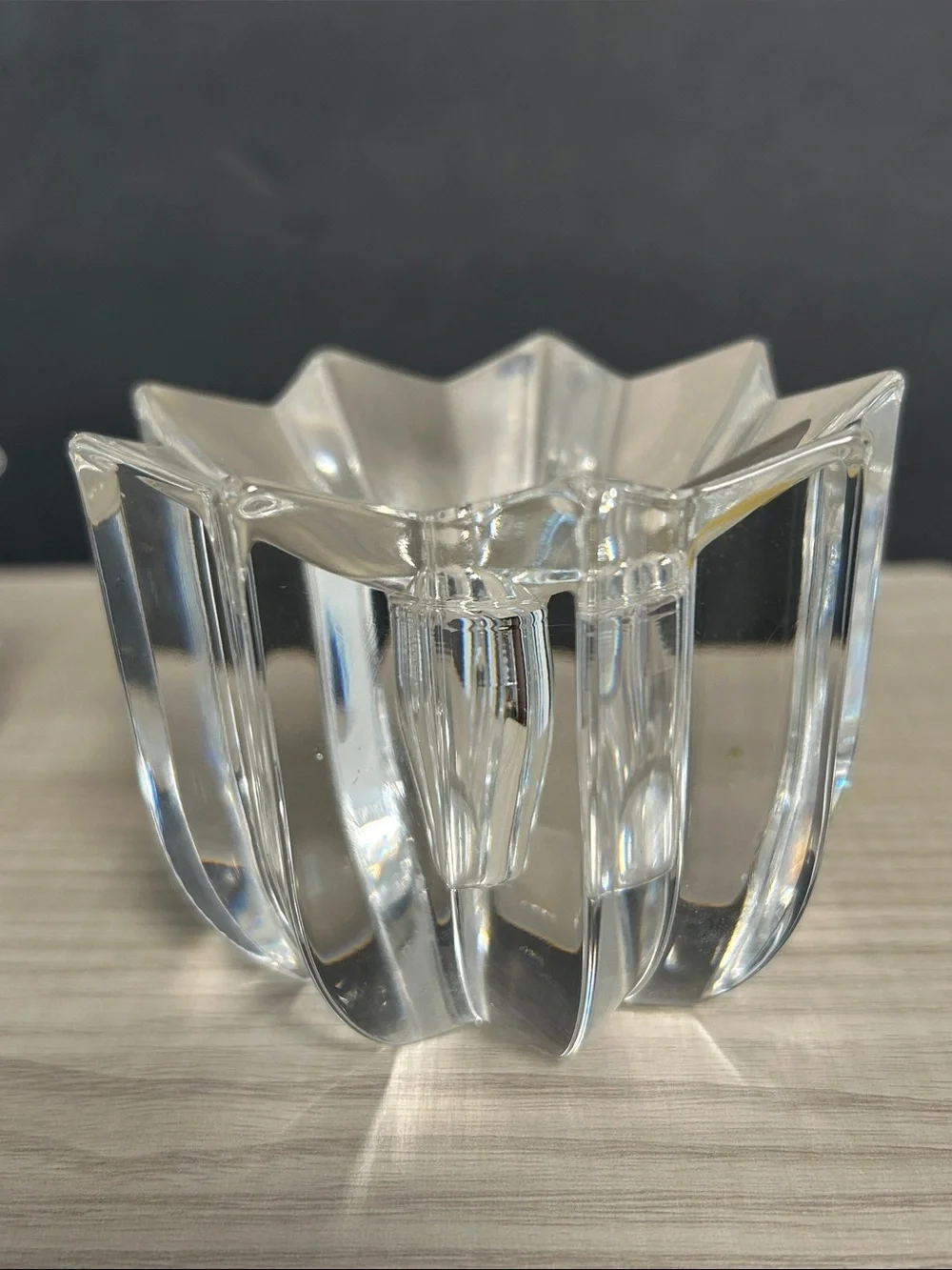 Mikasa Vintage Set of 2 Lead Crystal Glass Taper Candle Holders Retired “Comet”